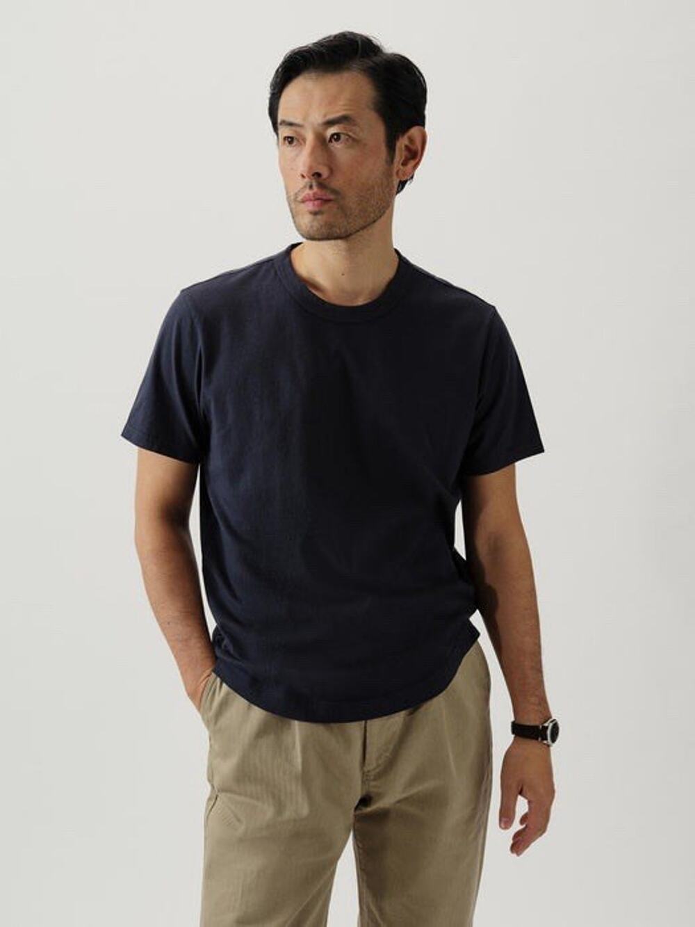 NWT buck mason baltic pima curved hem tee Navy Blue XL
